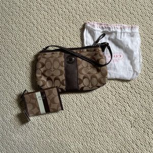 Coach Handbag and Matching Card Holder (wallet)
